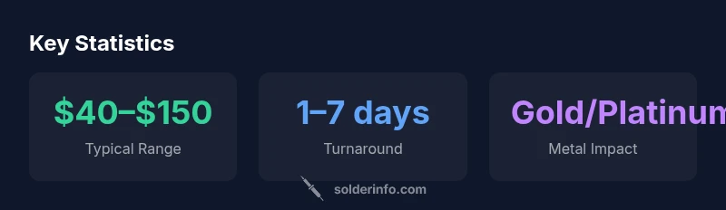 Statistical infographic on ring soldering costs and factors