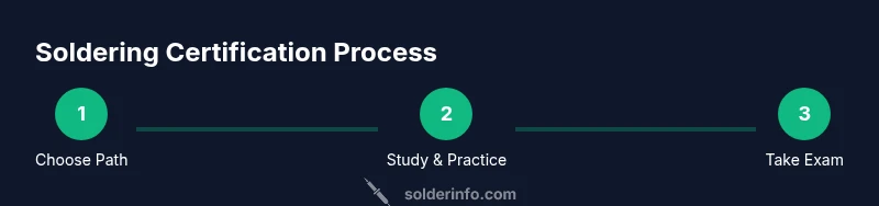 Process infographic showing path to soldering certification