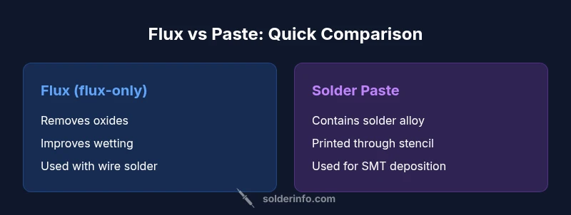 Infographic comparing flux and solder paste