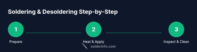 Infographic showing soldering steps