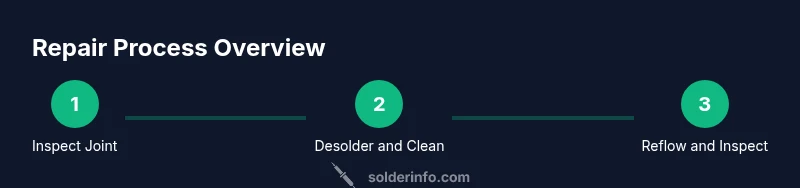 Infographic showing a 3-step solder repair process