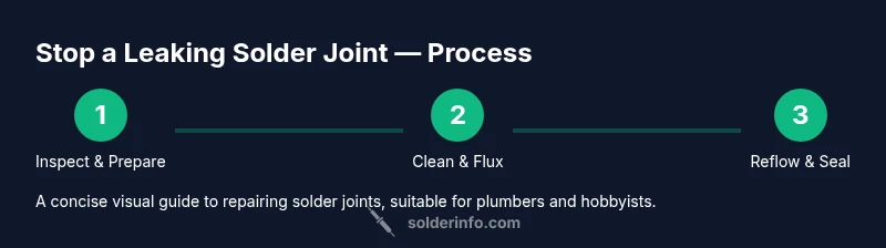 Tailwind infographic showing a 3-step process to fix a leaking solder joint