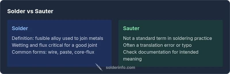 Infographic comparing solder and the non-standard term sauter