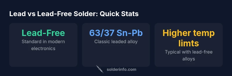Infographic comparing leaded and lead-free solder types