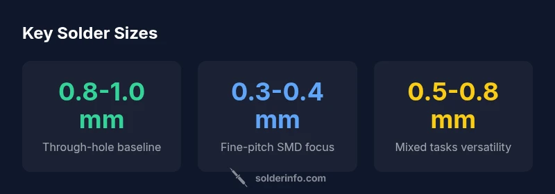 Infographic showing solder wire sizes for electronics