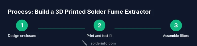 Process diagram of building a 3D printed solder fume extractor