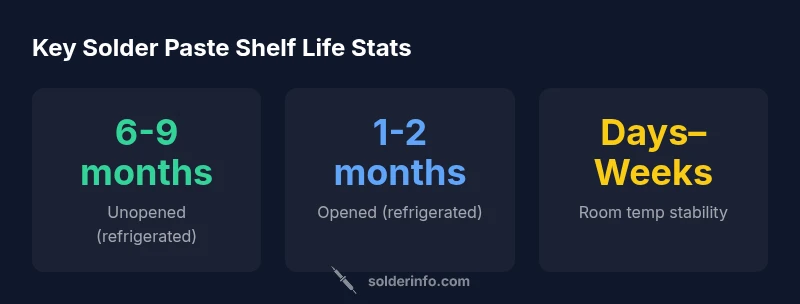 Solder paste shelf life statistics infographic