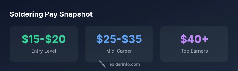 Infographic showing soldering pay ranges by career level