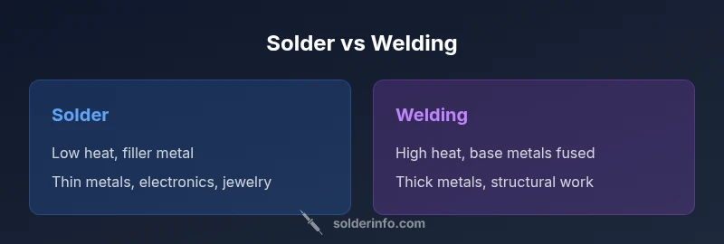 Infographic comparing soldering and welding