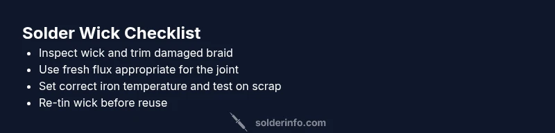 Checklist for Solder Wick Troubleshooting