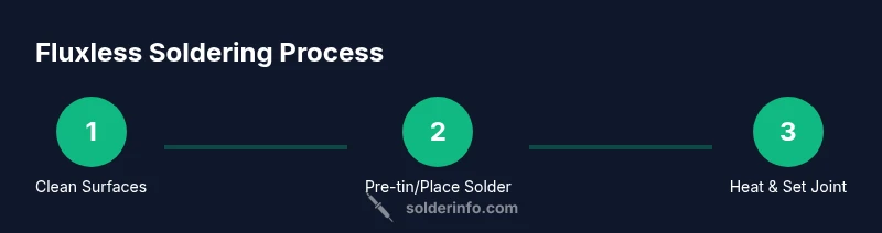 Fluxless soldering three-step process diagram