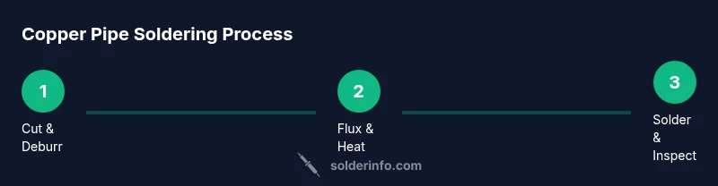 Step-by-step copper pipe soldering process infographic