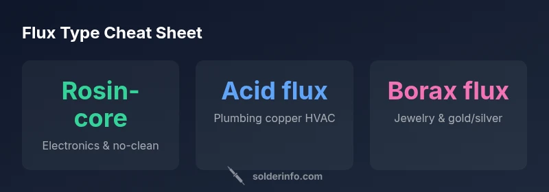 Infographic showing flux types by application