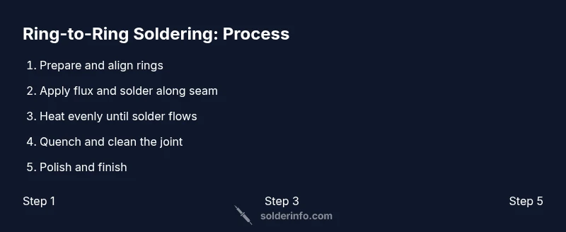 Process diagram showing steps of soldering two rings together