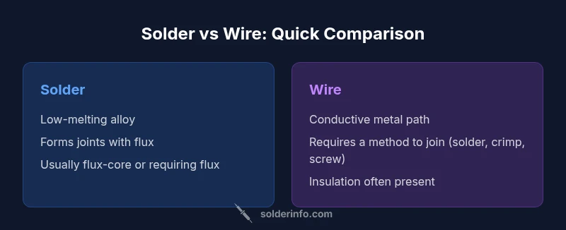 Solder vs Wire comparison infographic