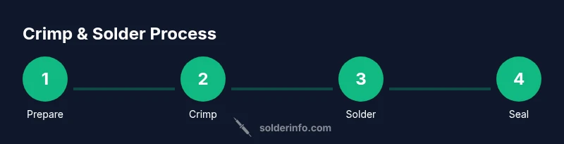 Process diagram showing crimping and soldering steps
