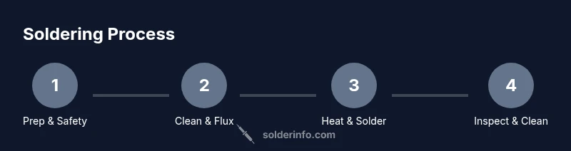 Process infographic showing PCB soldering steps