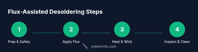 Process diagram for flux-assisted desoldering steps