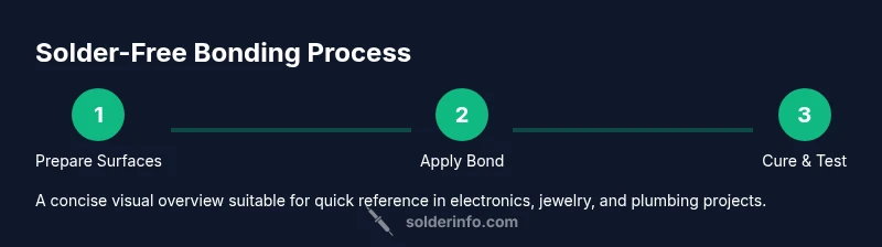 Infographic showing a three-step solder-free bonding process