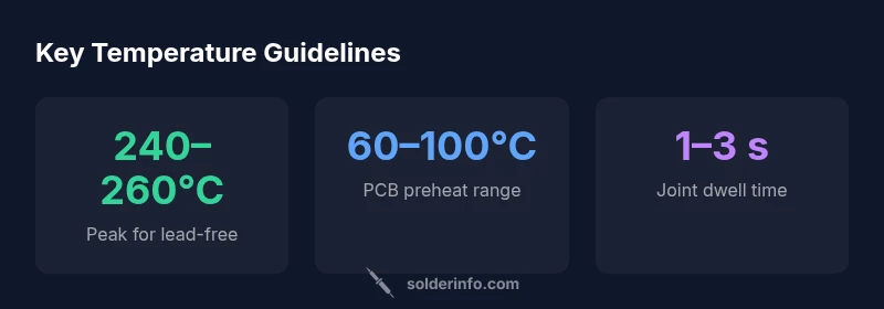Infographic showing temperature ranges for electronics soldering