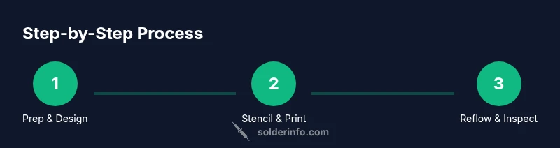 Infographic showing a three-step solder paste process