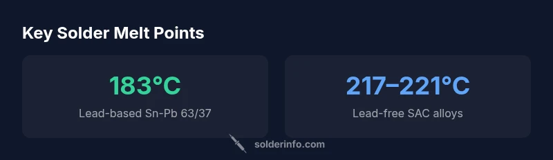 Infographic of melting points for common solder alloys